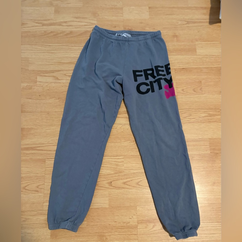 Freecity Gray and Pink Track Pants